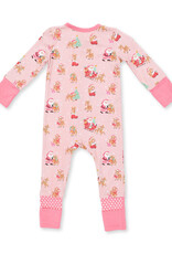Angel Dear ADF26 2 Way Zipper Romper Vintage Reindeer & Santa PINK