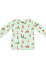 Angel Dear ADF26 Loungewear Vintage Reindeer & Santa GREEN