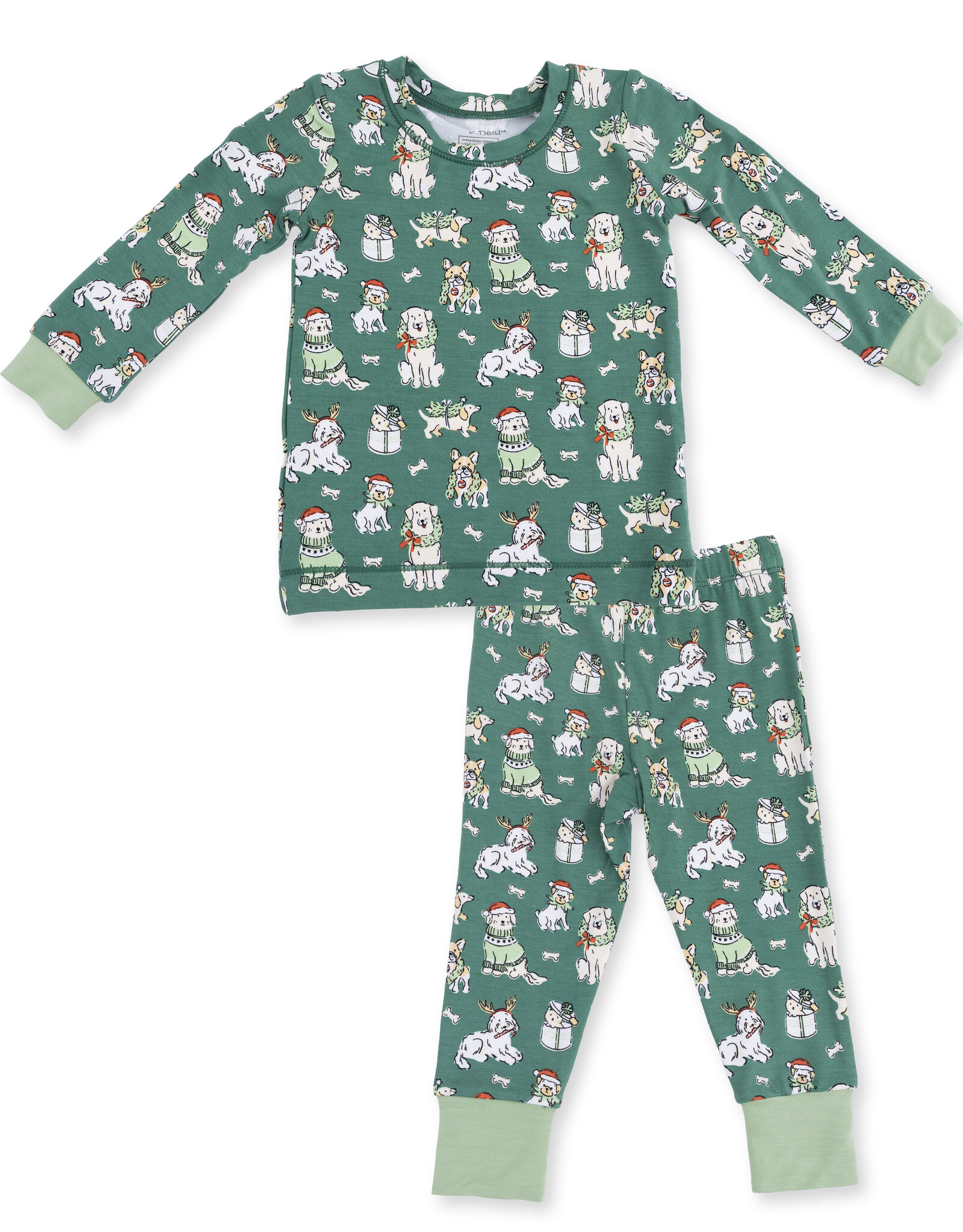 Angel Dear ADF26 Loungewear Christmas Dogs GREEN