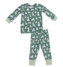 Angel Dear Loungewear Christmas Dogs GREEN