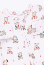 Angel Dear ADF26 2 Way Zipper Footie Christmas Teddy Bears PINK RUFFLE