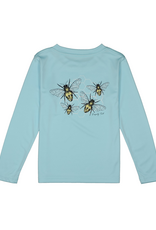 Properly Tied PT26 LS Performance Tee Pale Powder Blue Bee Happy