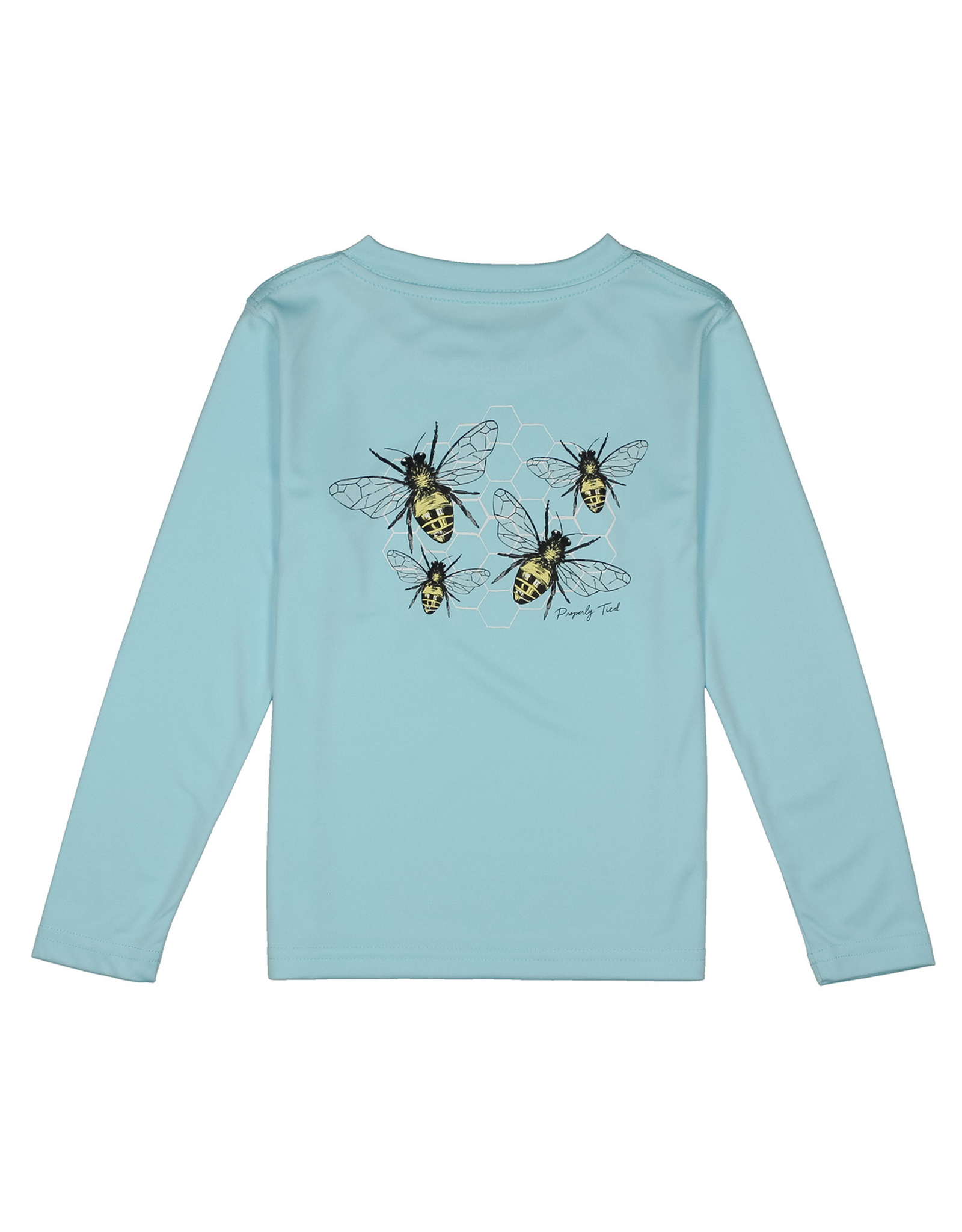 Properly Tied PT26 LS Performance Tee Pale Powder Blue Bee Happy