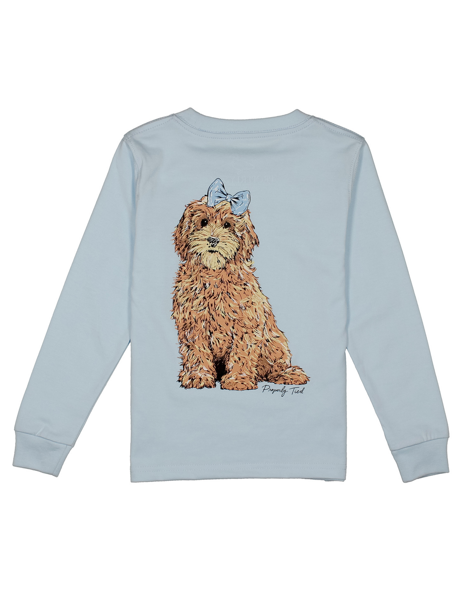 Properly Tied PT26 LS Tee Periwinkle Goldendoodle