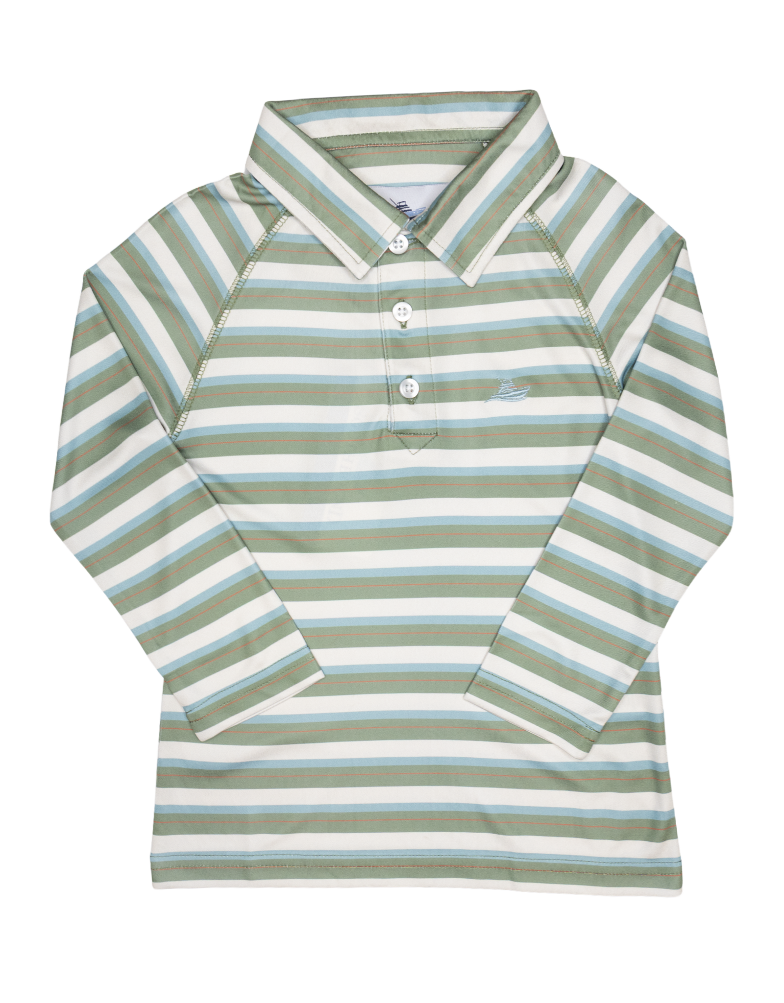 South Bound SBound Polo 4416 Blue/Green/Tan Stripe