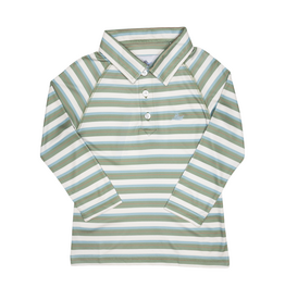 South Bound Polo Blue/Green/Tan Stripe