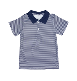 Millie Jay Dawson Polo Navy Stripe