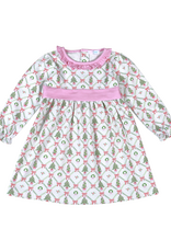 Baby Loren TRE-240 Christmas Trees Ruffle Dress
