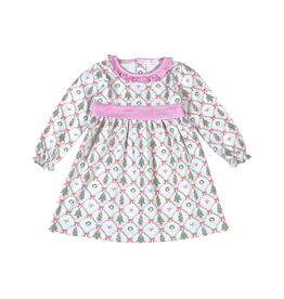 Baby Loren Christmas Trees Ruffle Dress