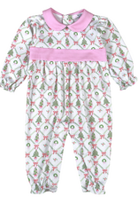 Baby Loren TRE-234 Christmas Trees Girl Ruffle Romper