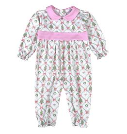 Baby Loren Christmas Trees Girl Ruffle Romper