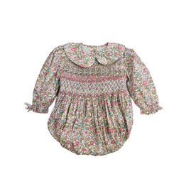Lulu Bebe GeGe Pink Vintage Floral Smocked Waist Bubble