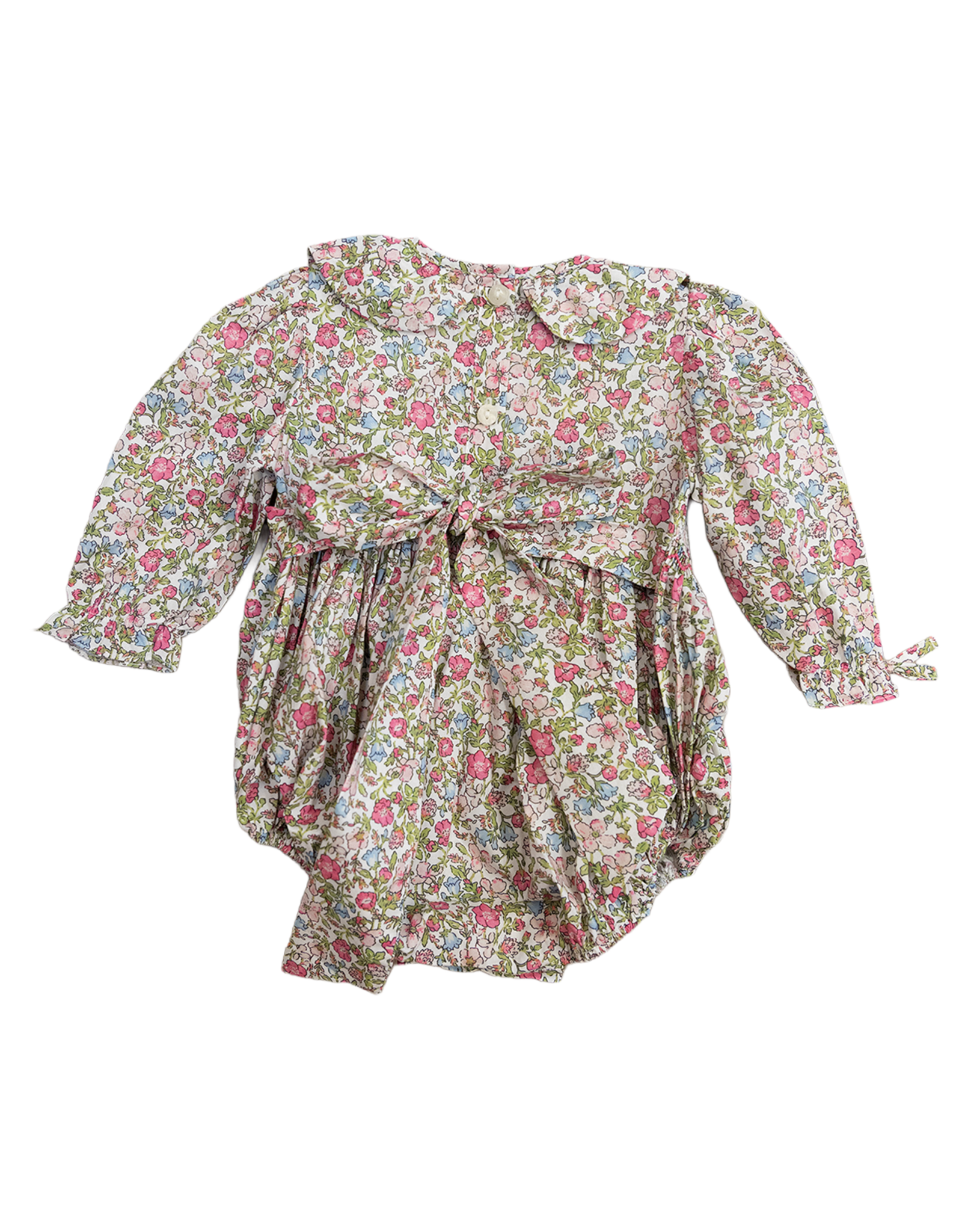 Lulu Bebe LBF26 GeGe Pink Vintage Floral Smocked Waist Bubble