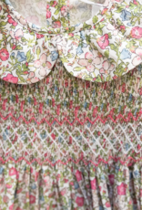 Lulu Bebe LBF26 GeGe Pink Vintage Floral Smocked Waist Bubble