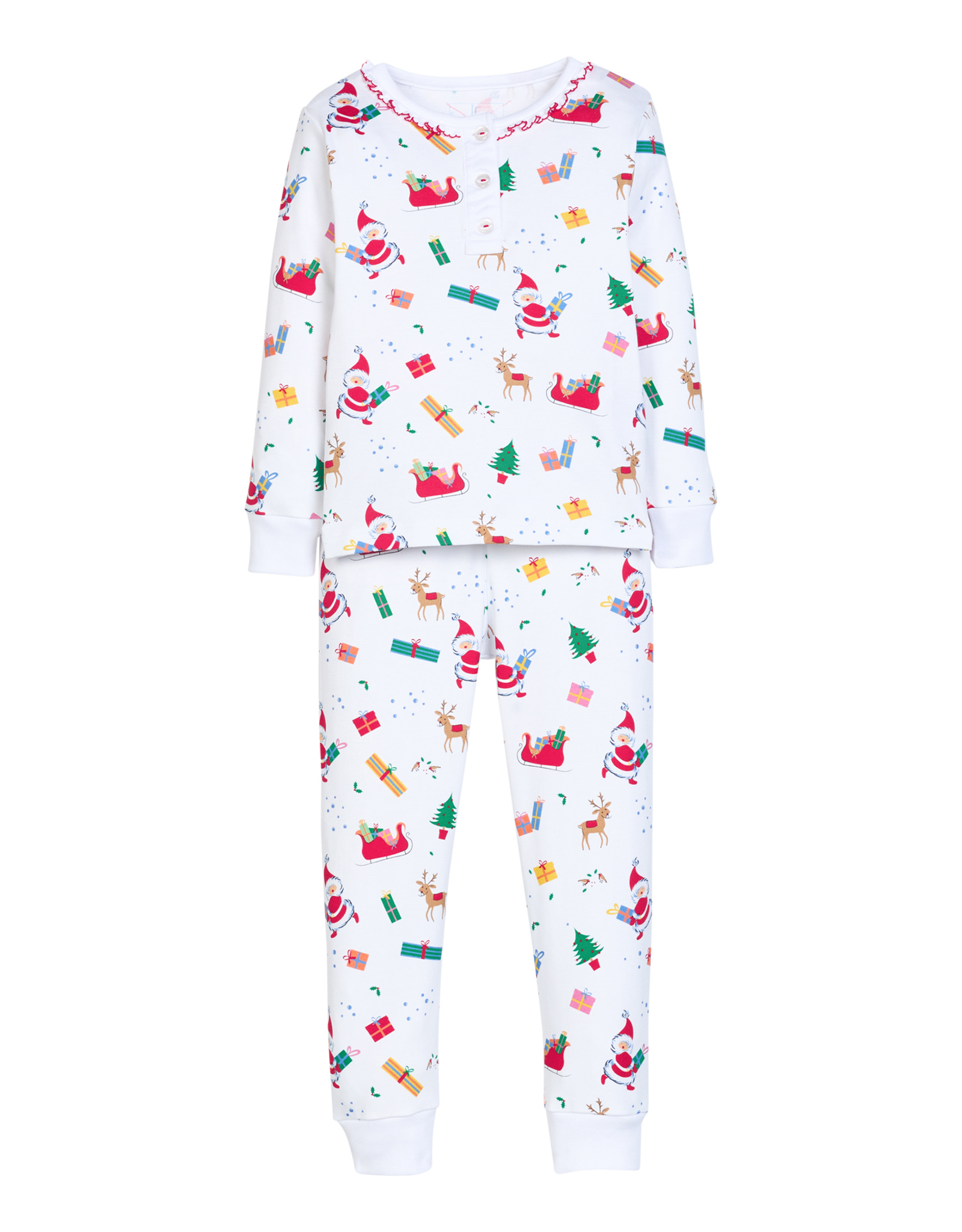 Little English LEF26 Printed RUFFLE Jammies Vintage Christmas