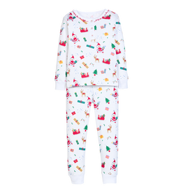 Little English Printed RUFFLE Jammies Vintage Christmas