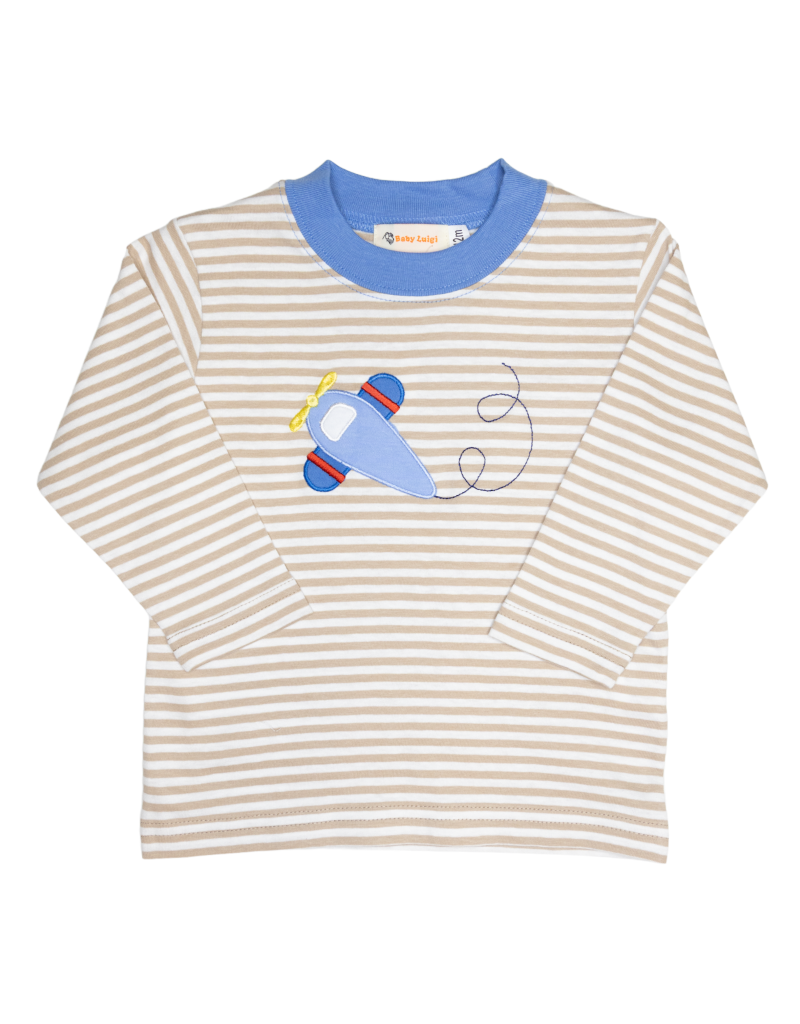 Luigi F26 LS Shirt Sand Stripe Airplane
