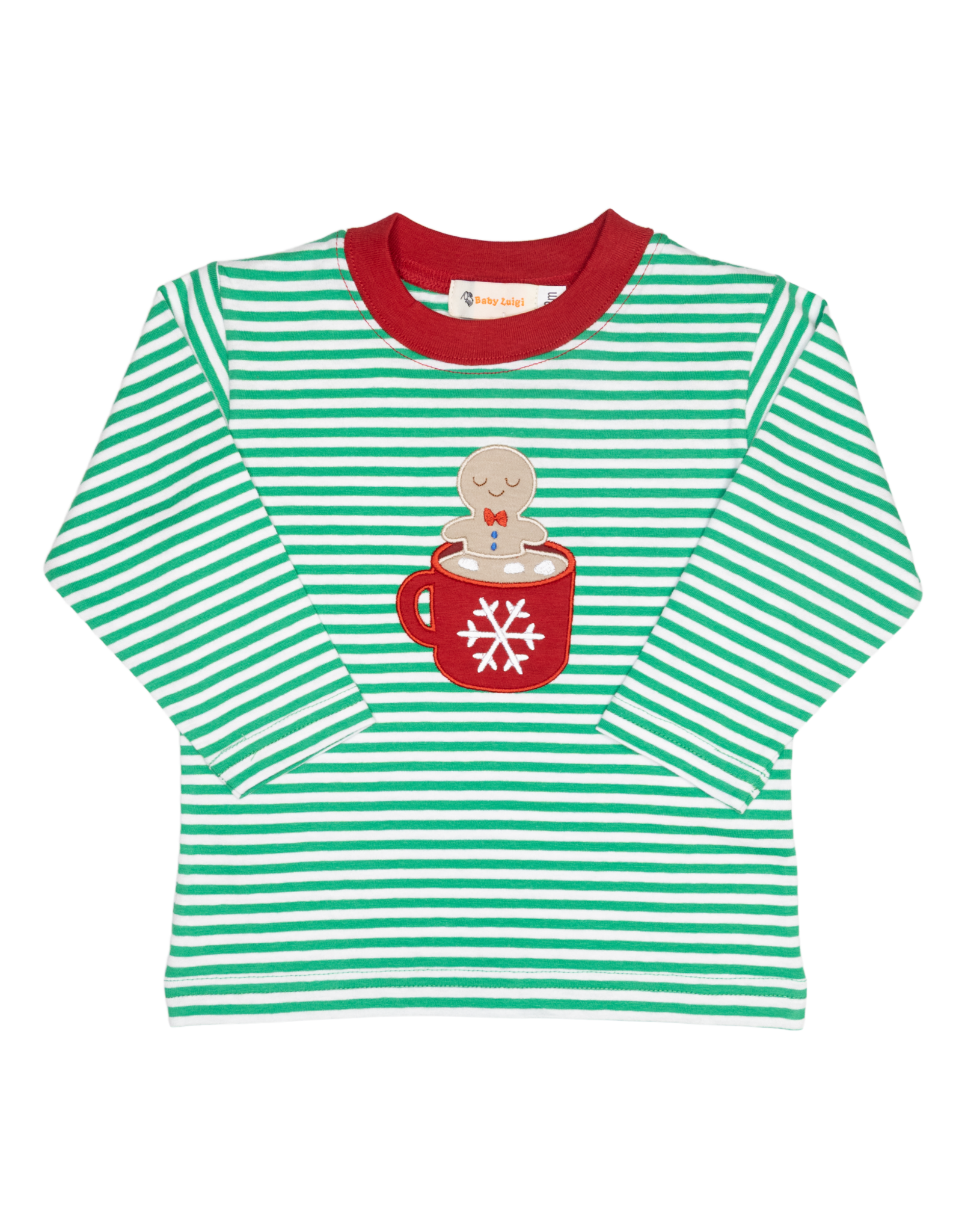 Luigi F26 LS Shirt Green Stripe Gingerbread Cocoa