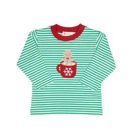 Luigi Long Sleeve Shirt Green Stripe Gingerbread Cocoa