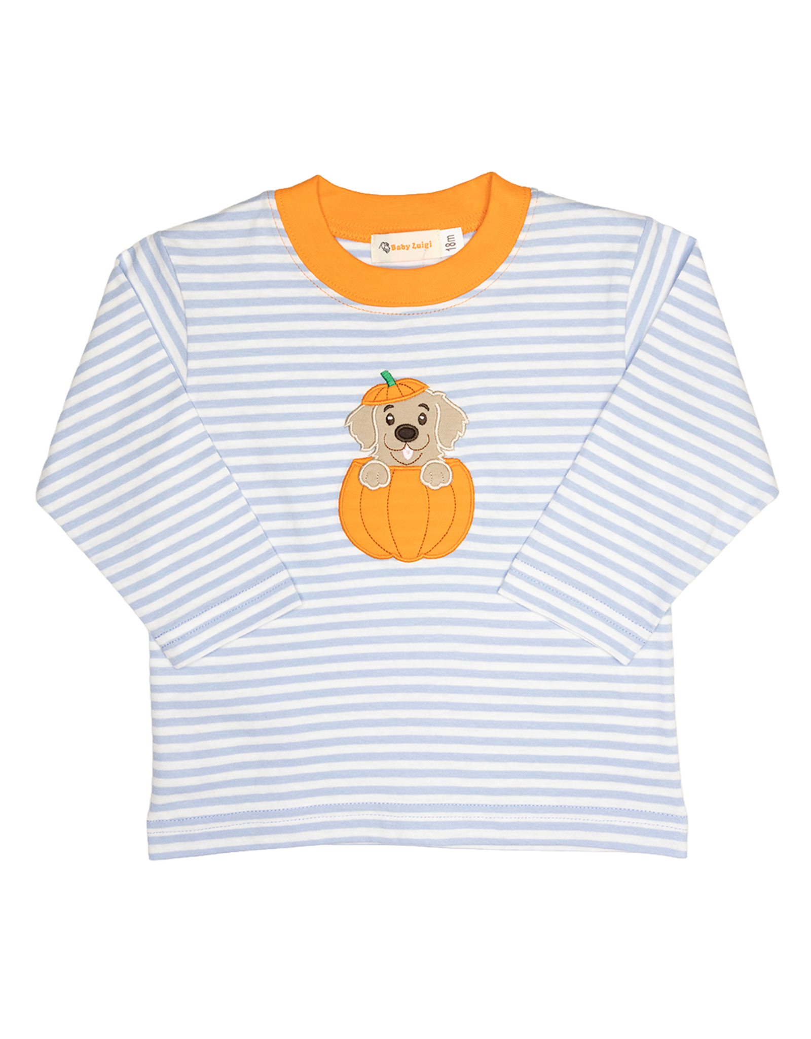 Luigi F26 LS Shirt Blue Stripe Lab Pumpkin