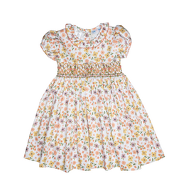 Lulu Bebe Rose Fall Floral Smocked Waist Dress
