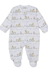Kissy Kissy Noah Print Zip Footie Blue