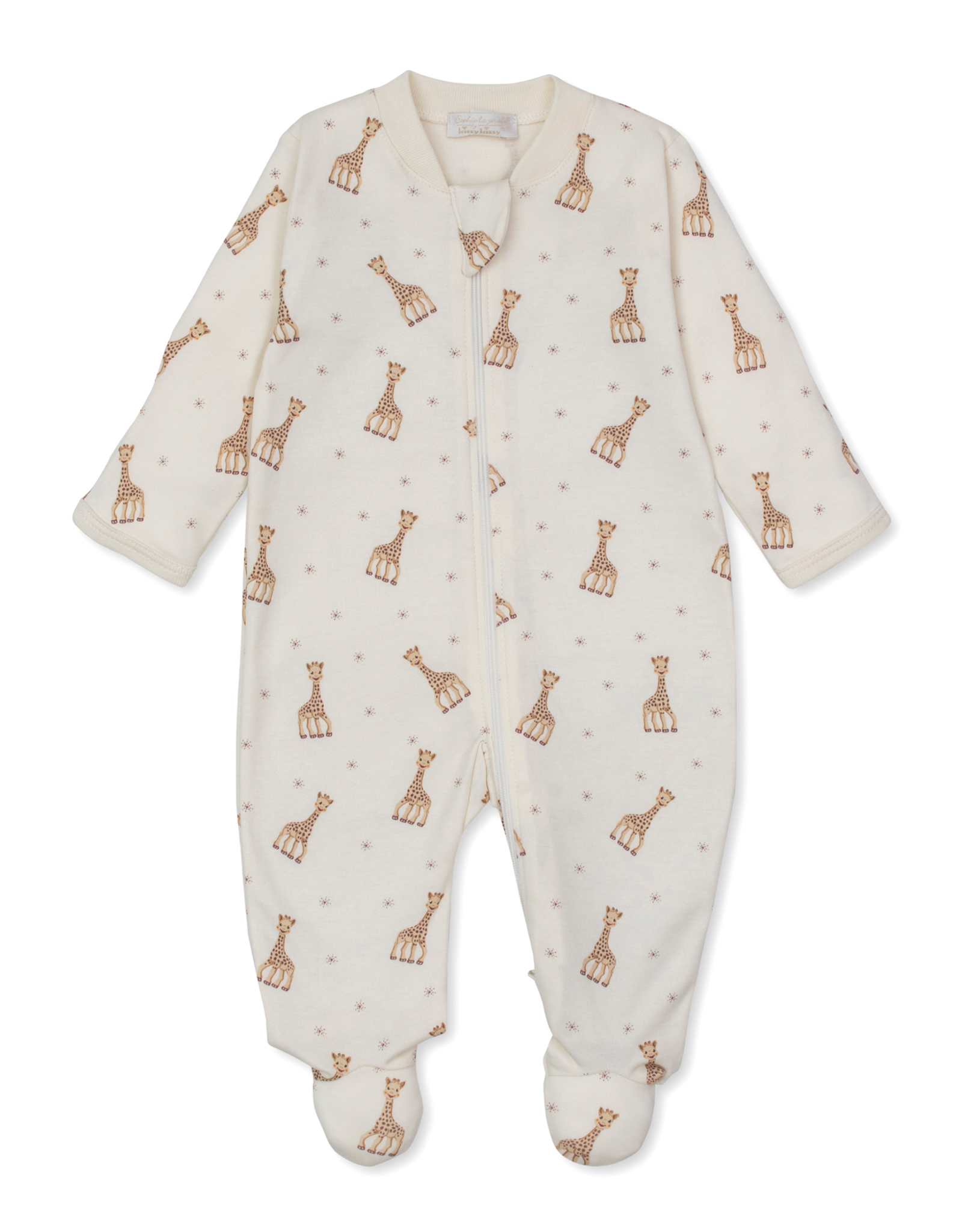Kissy Kissy Sophie La Giraffe Zip Footie Ecru