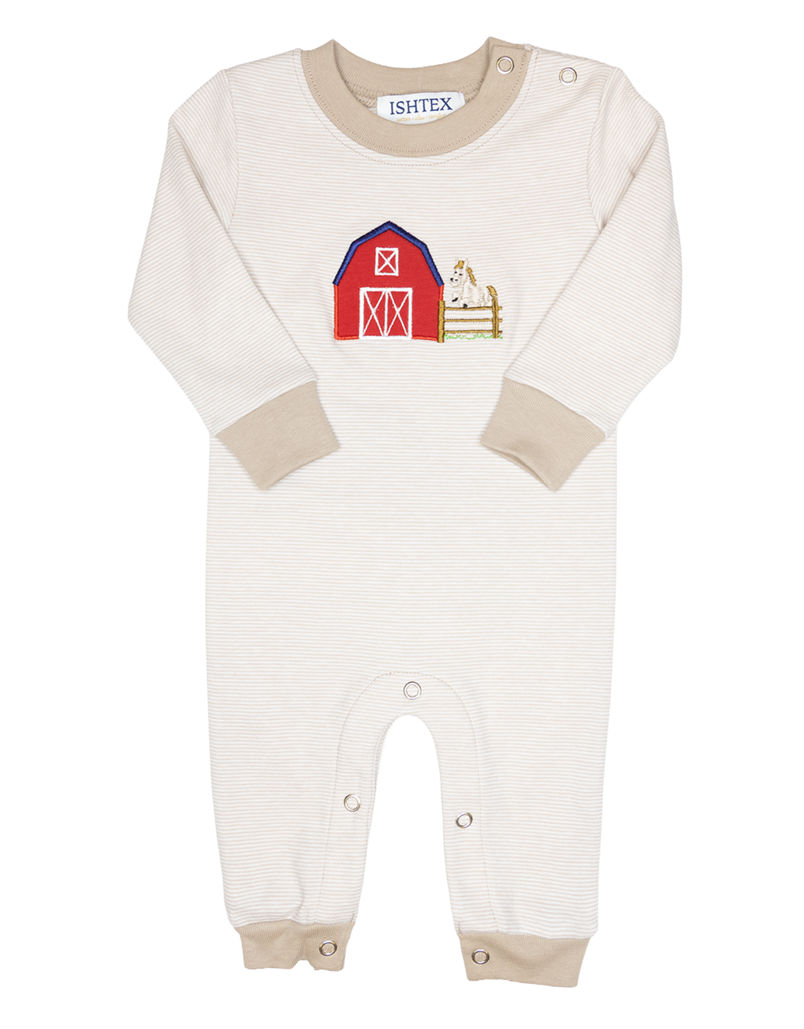 Ishtex 6F144 Farm Applique Boy Romper
