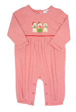 Ishtex 6F158 Holiday Dog Trio GIRL Romper