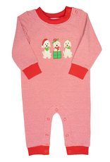 Ishtex 6F160 Holiday Dog Applique Boy Romper