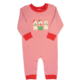 Ishtex Holiday Dog Applique Boy Romper