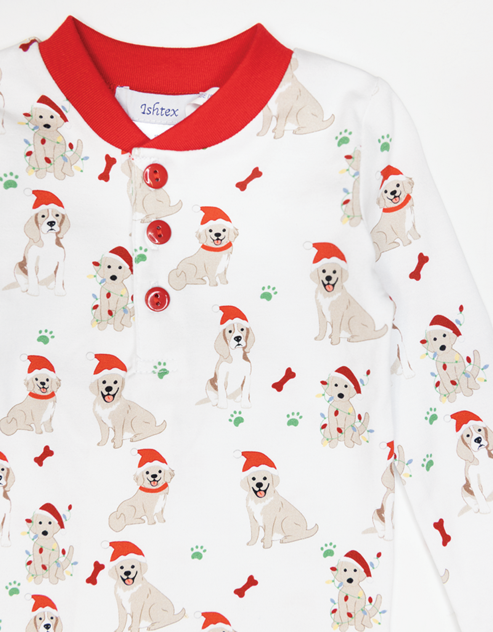 Ishtex 6F187 Santa Paws PJ Set