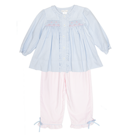 Petit Ami Blue Gingham Pant Set