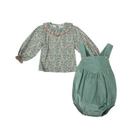 Babidu Green Floral Blouse Set
