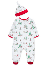 Little Me LMF26 Holiday Scene Footie/Hat