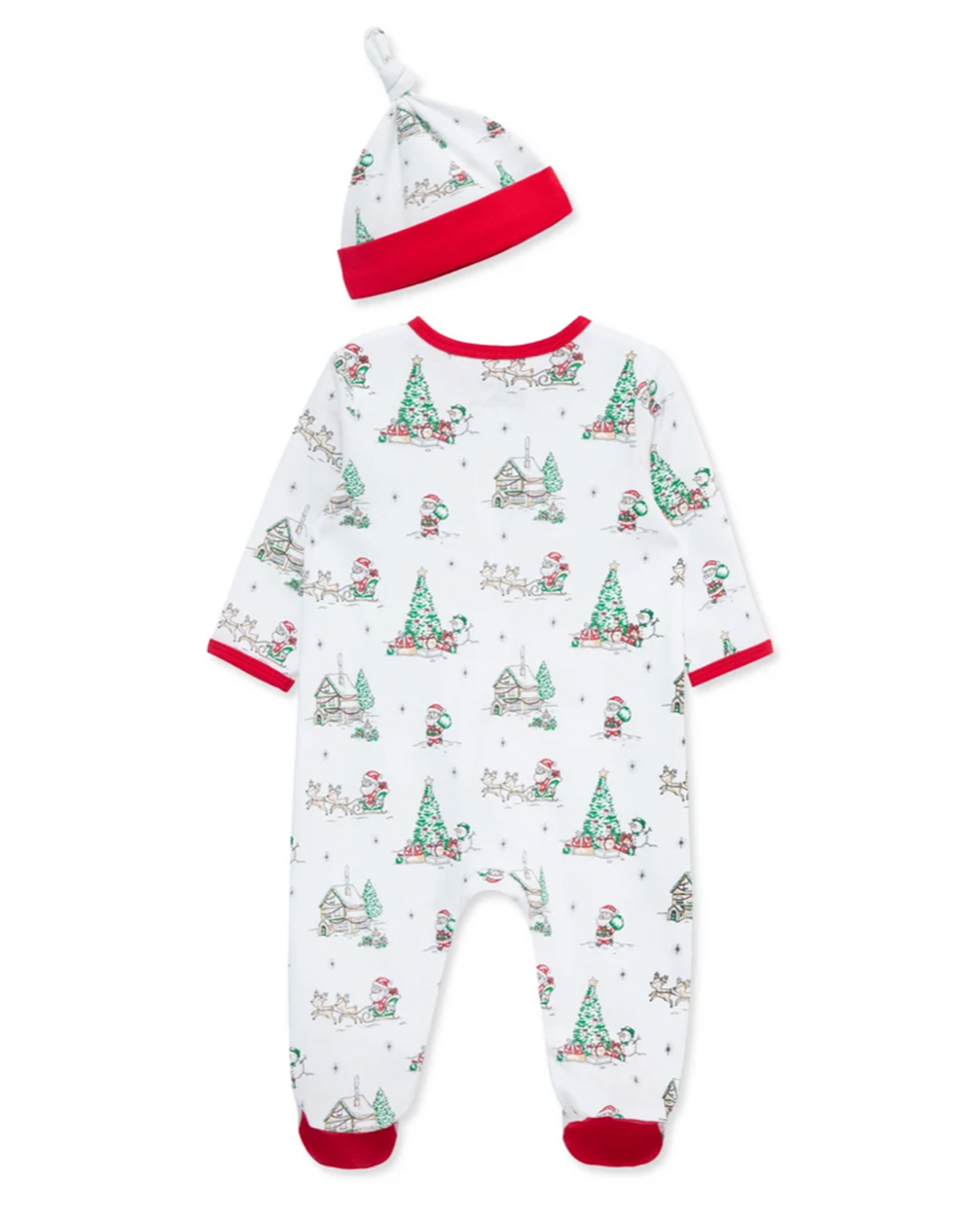 Little Me LMF26 Holiday Scene Footie/Hat