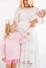 TBBC Cassidy Crewneck Pink Gingham Big Sister