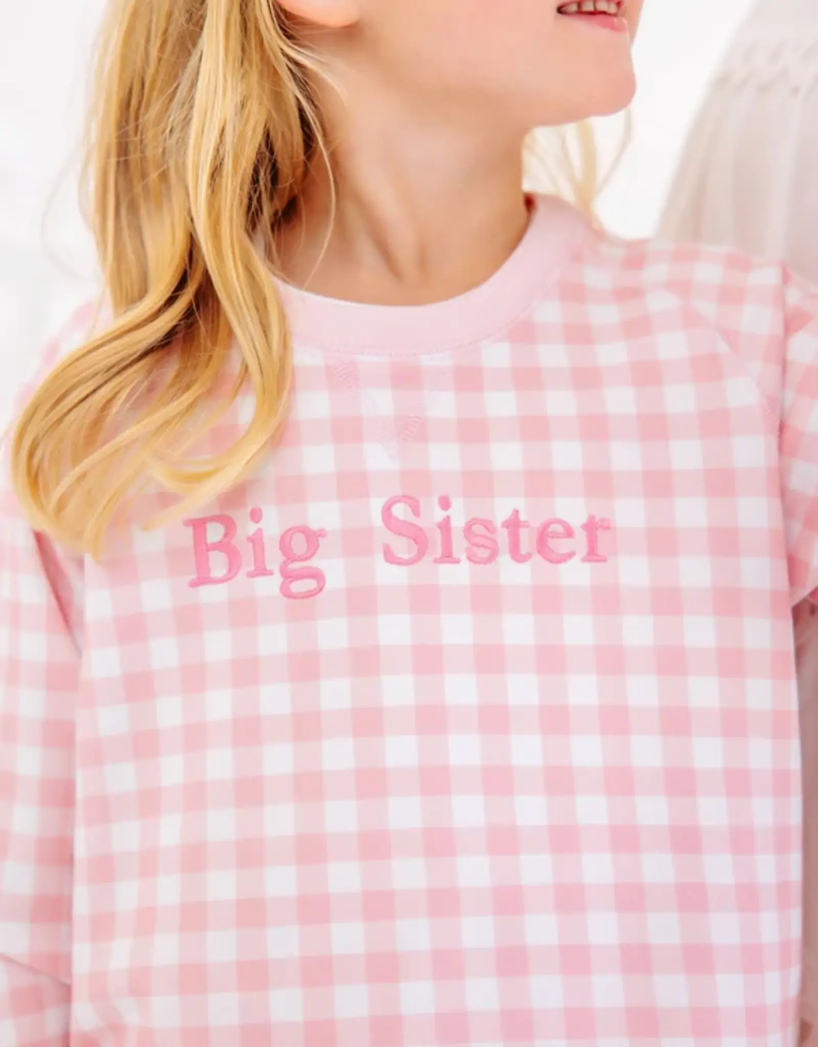 TBBC Cassidy Crewneck Pink Gingham Big Sister