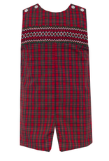 Petit Bebe 111K Charles Red Plaid Smocked Longall