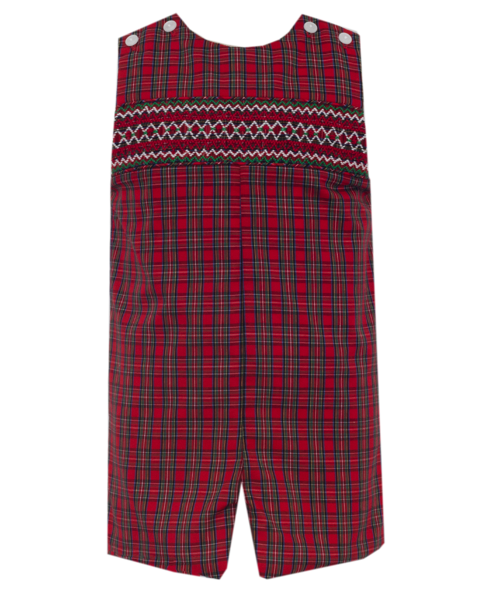 Petit Bebe 111K Charles Red Plaid Smocked Longall