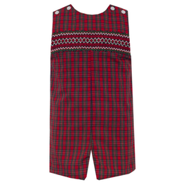 Petit Bebe Charles Red Plaid Smocked Longall