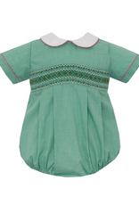 Petit Bebe 113BB Sebastian Green Check Smocked Bubble