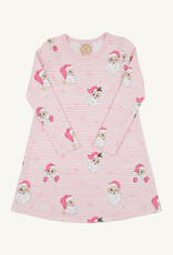TBBC LS Polly Play Dress Dear Santa Palm Beach Pink Stripe