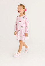 TBBC LS Polly Play Dress Dear Santa Palm Beach Pink Stripe