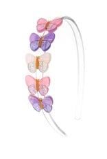 Lilies & Roses LR Headband Butterflies Shimmer Lilac H063A-13C