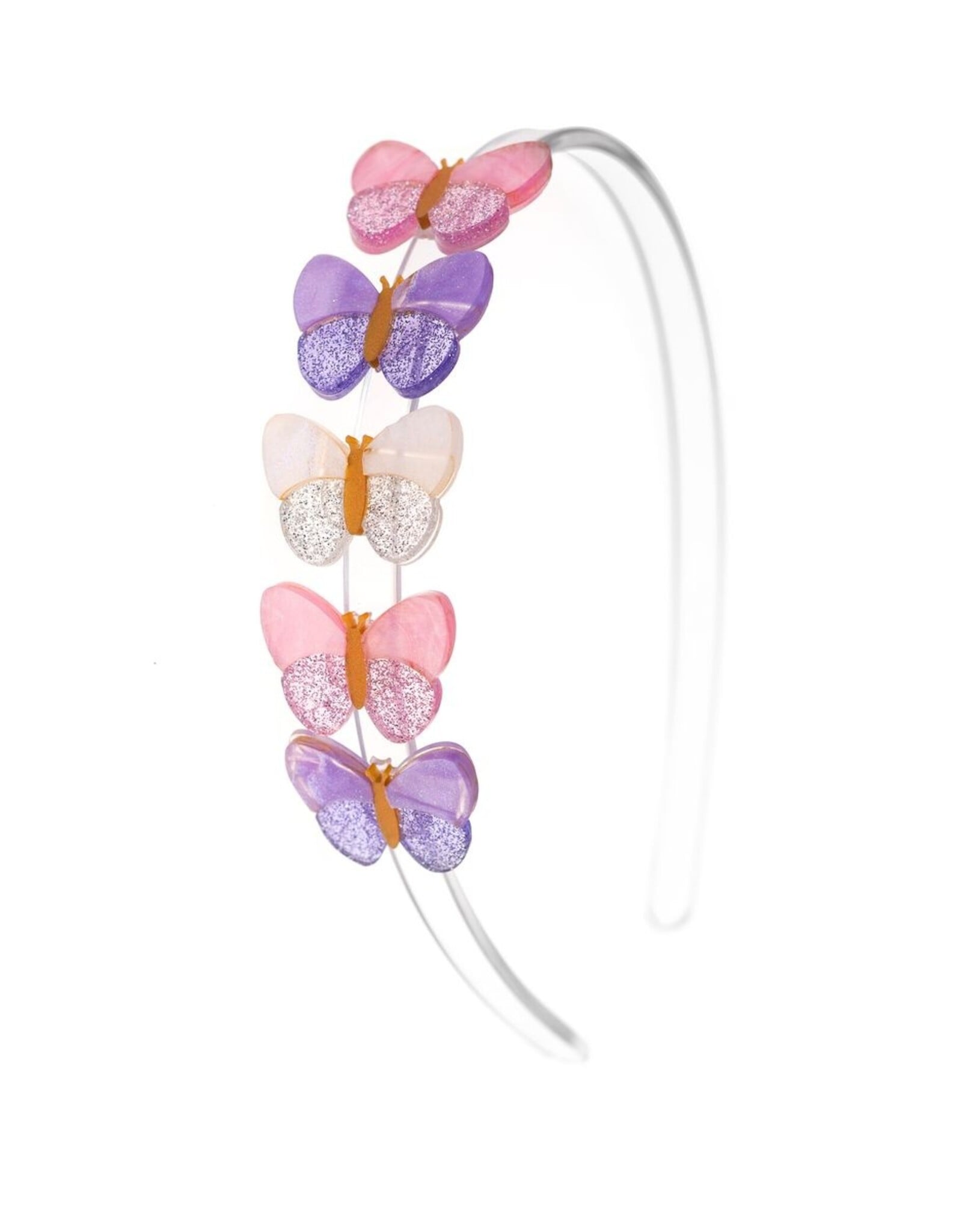 Lilies & Roses LR Headband Butterflies Shimmer Lilac H063A-13C