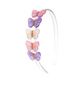 Lilies & Roses Headband Butterflies Shimmer Lilac
