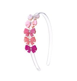 Lilies & Roses Headband Bows Shimmer Pink