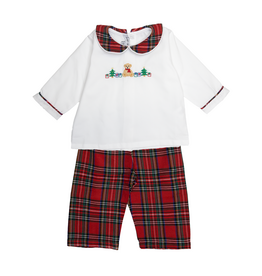 Sweet Dreams Teddy Bear Embroidered Pant Set