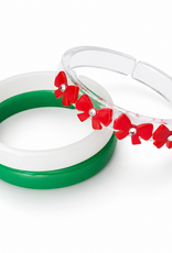 Lilies & Roses LR Bangle Red Bows BR037-7-8C